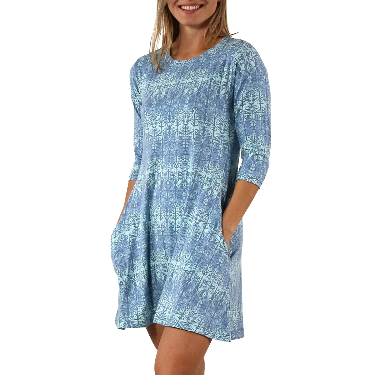 Women's 3/4 Sleeve Swing Dress - Serkeasy